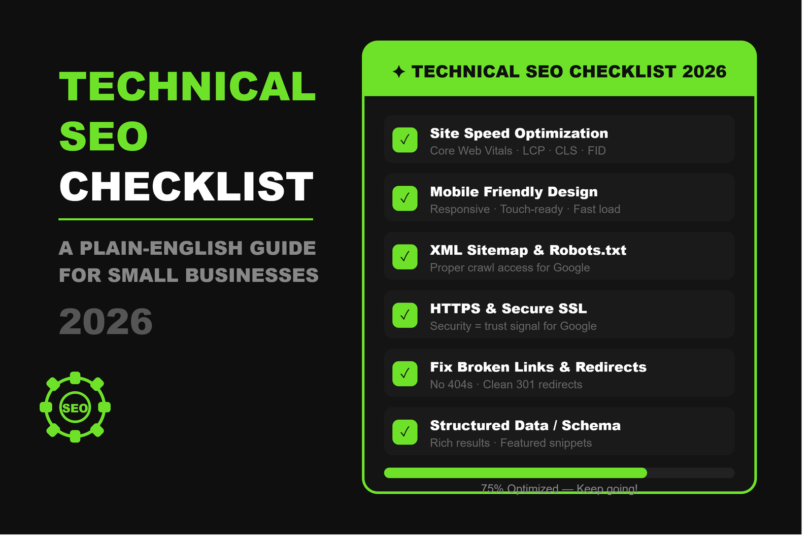 Technical SEO Checklist for 2026: A Plain-English Guide for Small Businesses