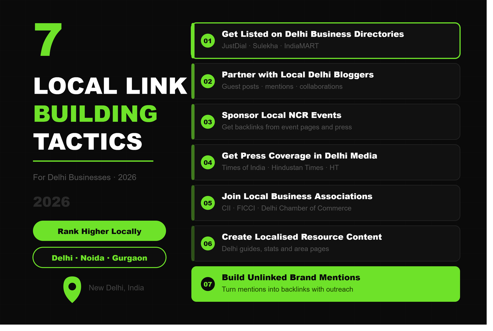 7 Effective Local Link Building Tactics for Delhi Businesses